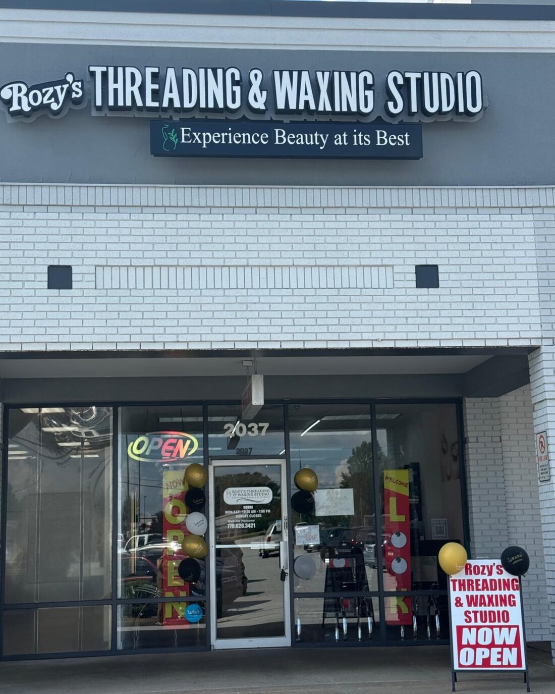 Rozy's Threading & Waxing Studio storefront in Stockbridge